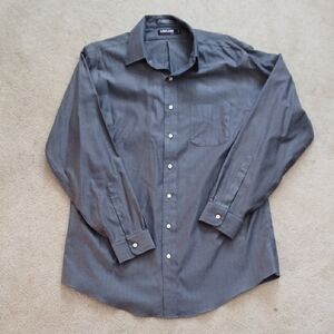 Kirkland Signature Gray Dress Shirt Long Sleeve